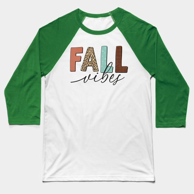 Fall Vibes Baseball T-Shirt by Happii Pink